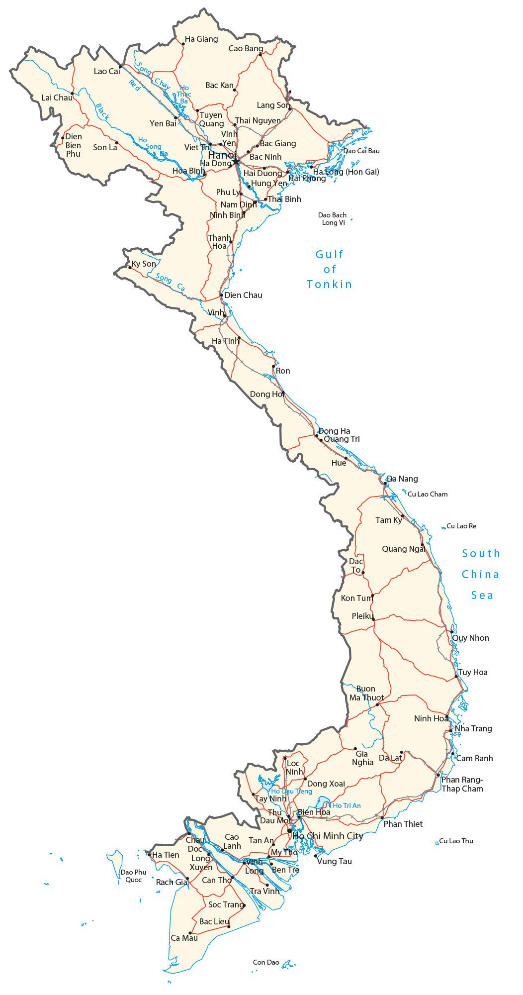 Carta geografica Vietnam