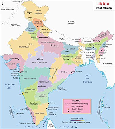 Carta geografica dell'India