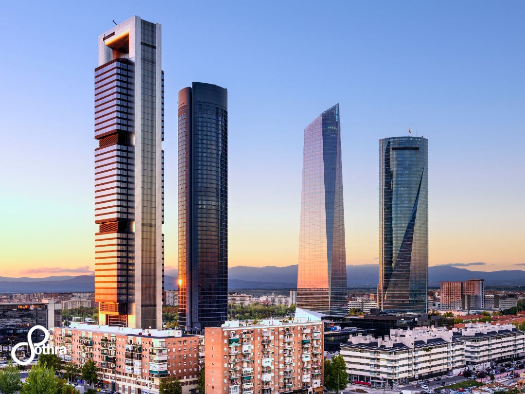 la zona finanziaria di Madrid