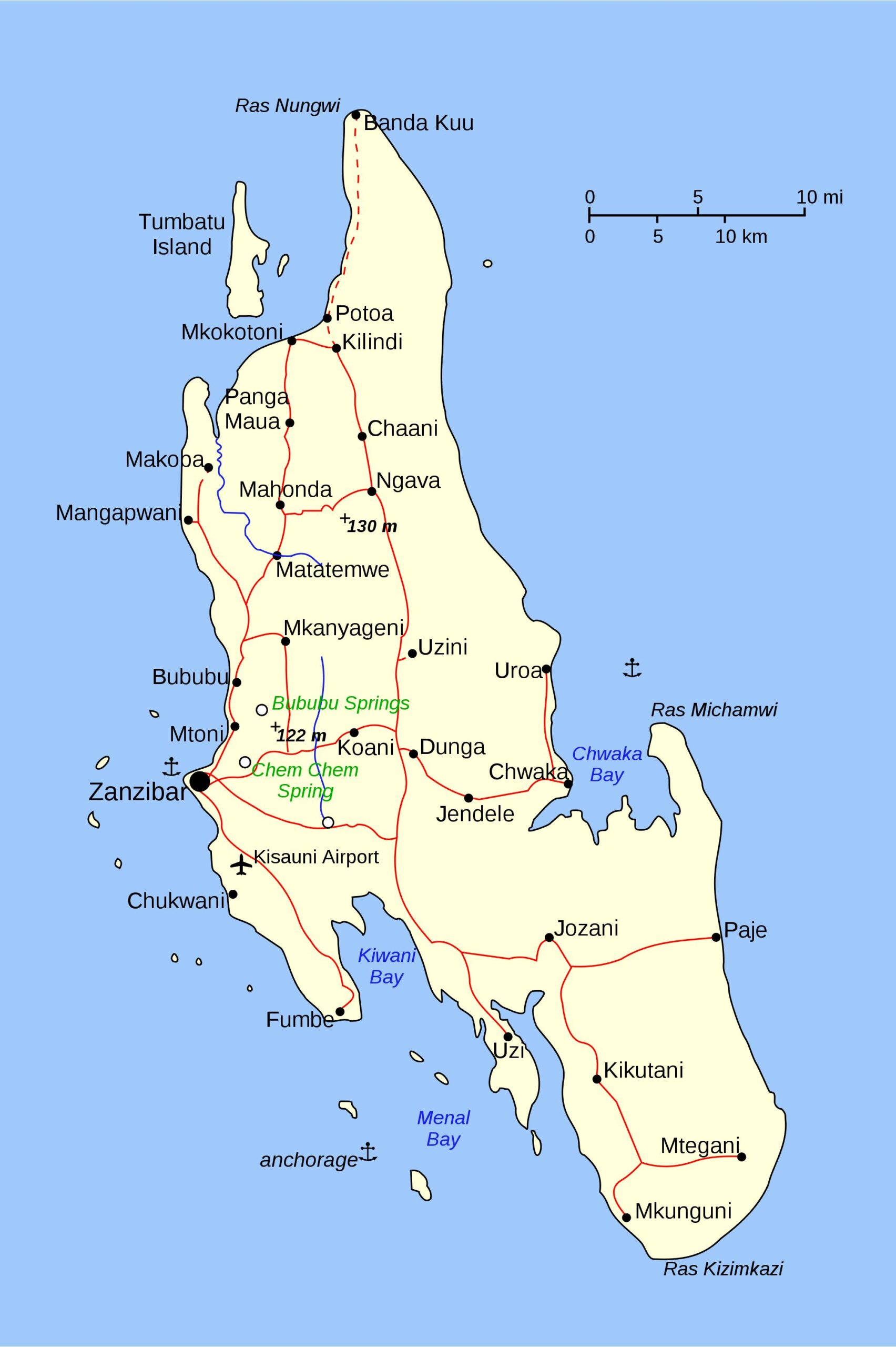 Cartina geografica Zanzibar
