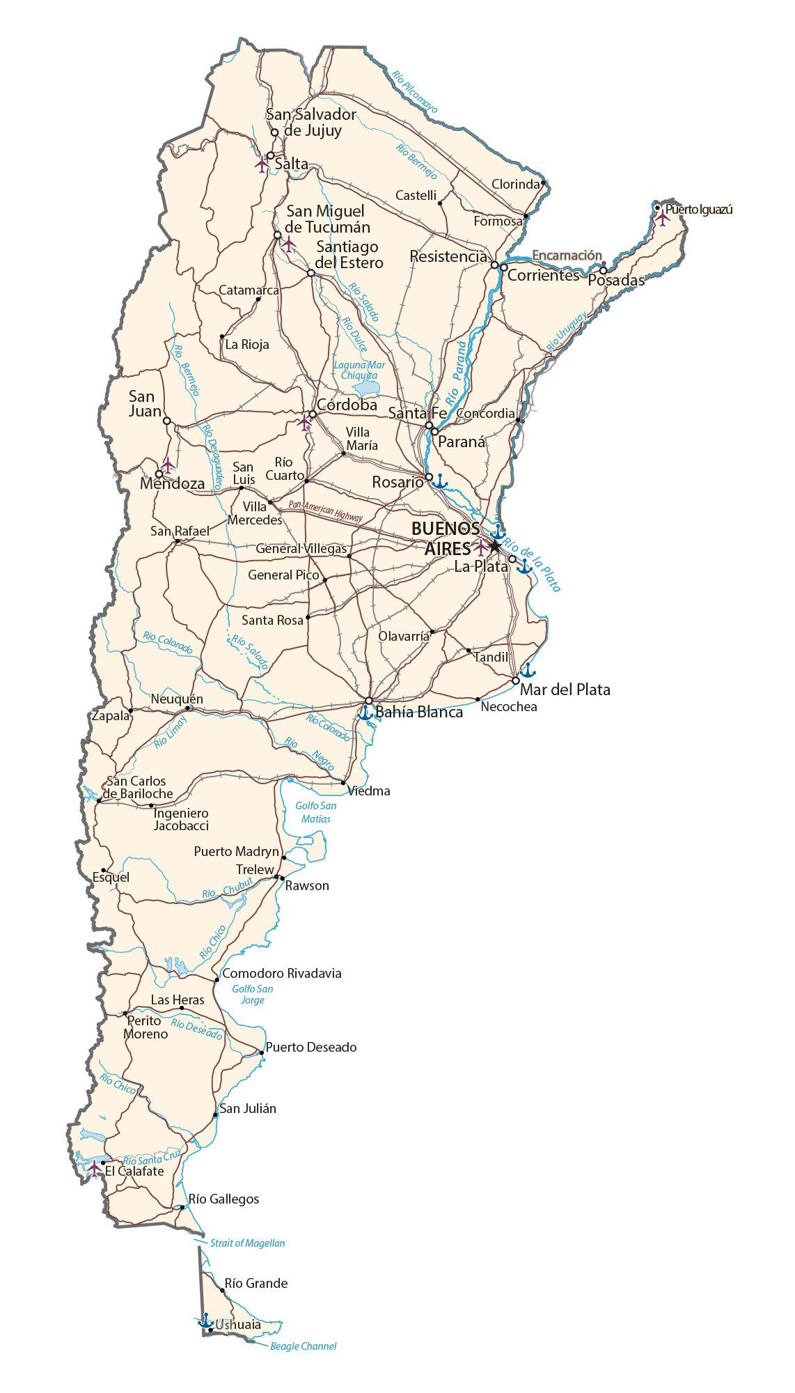 Carta geografica Argentina