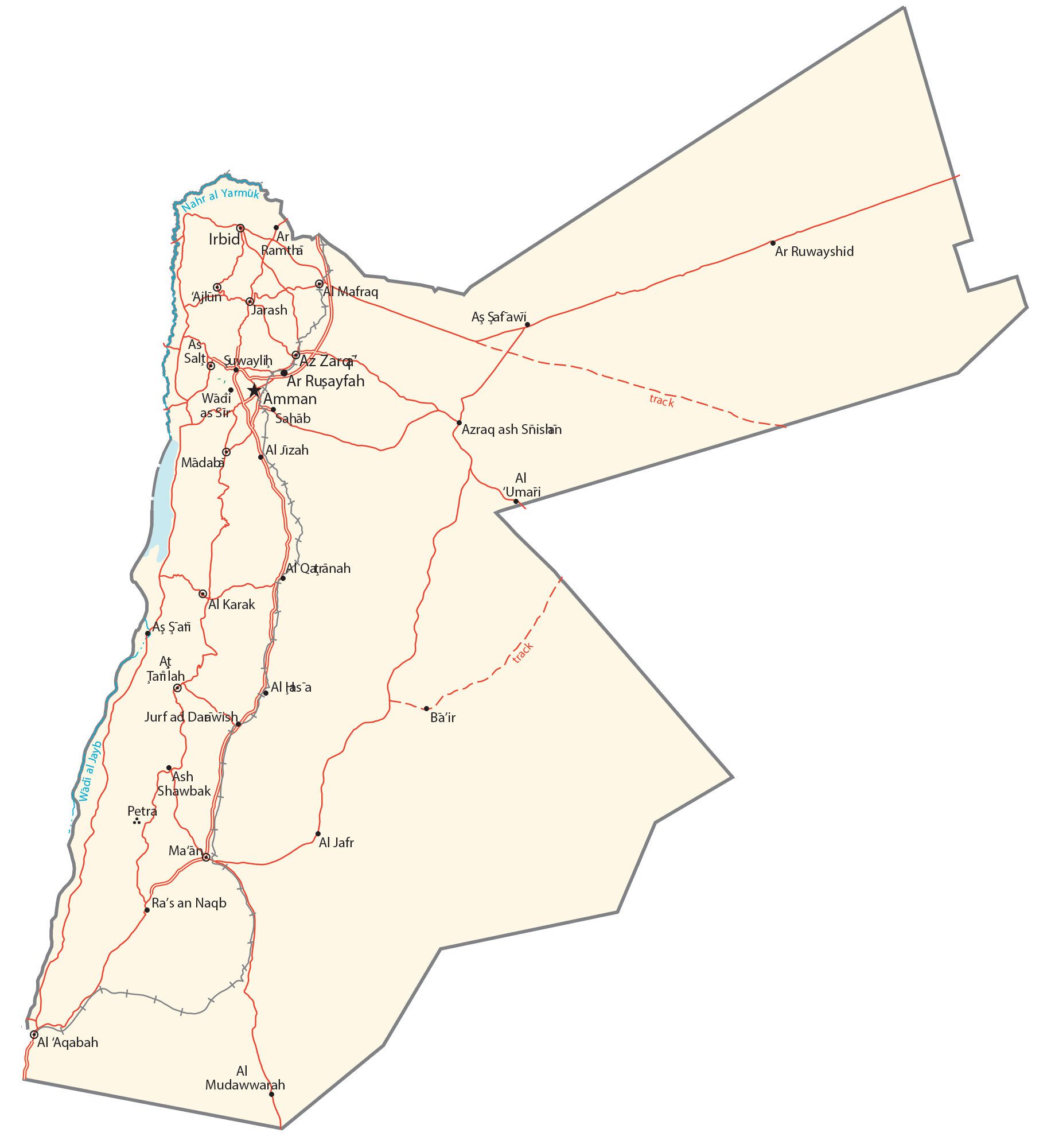 Carta geografica Giordania