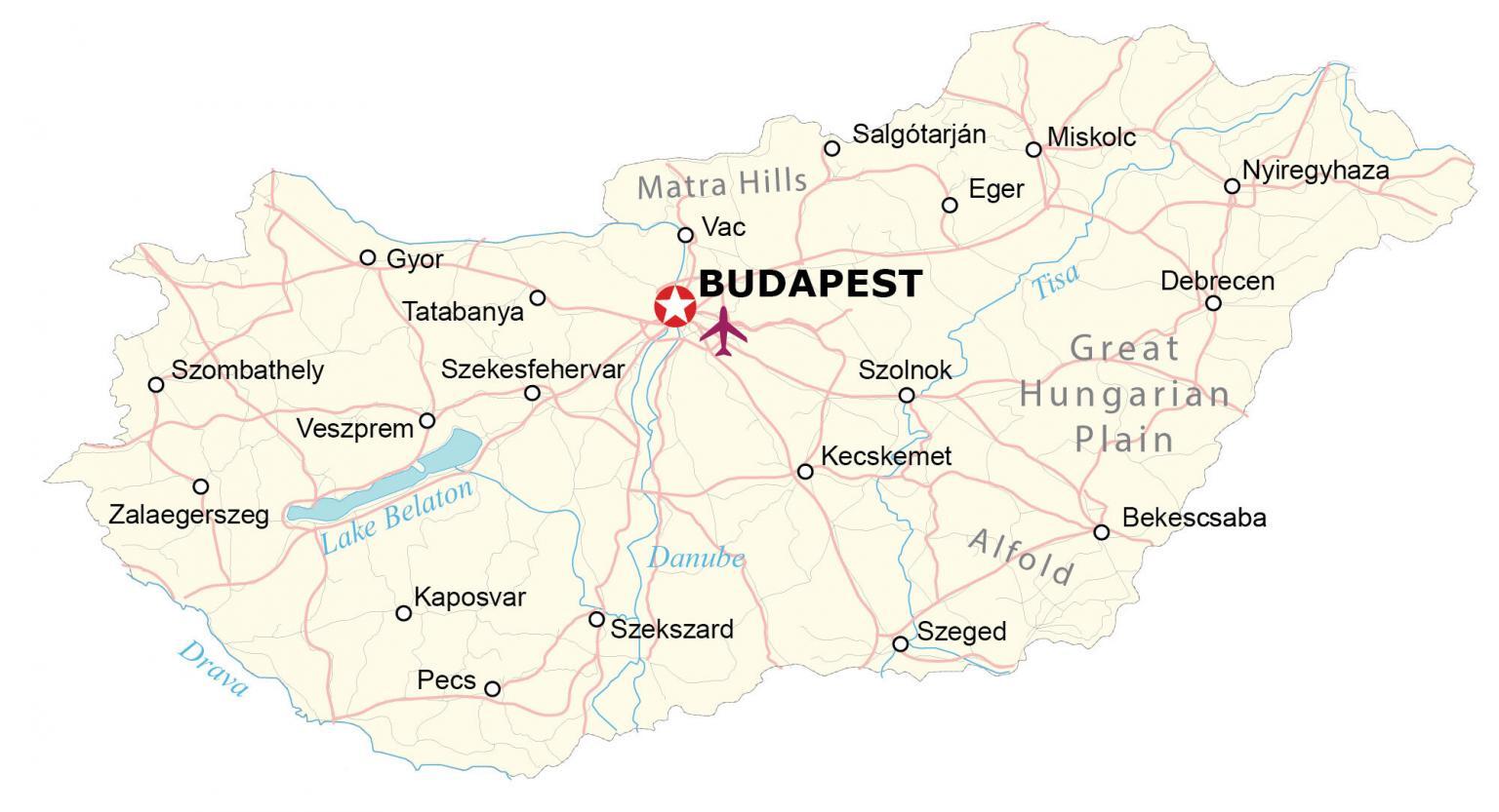 Carta geografica Ungheria