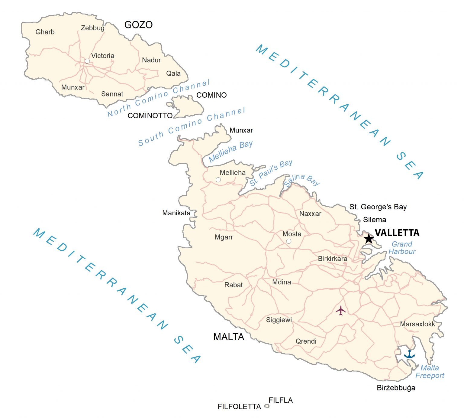 Carta geografica Malta