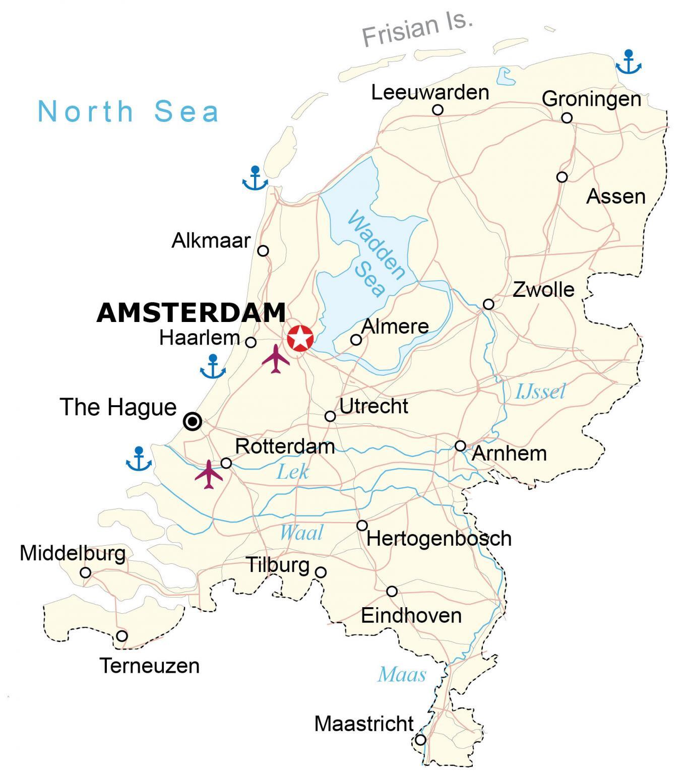 Carta geografica Olanda