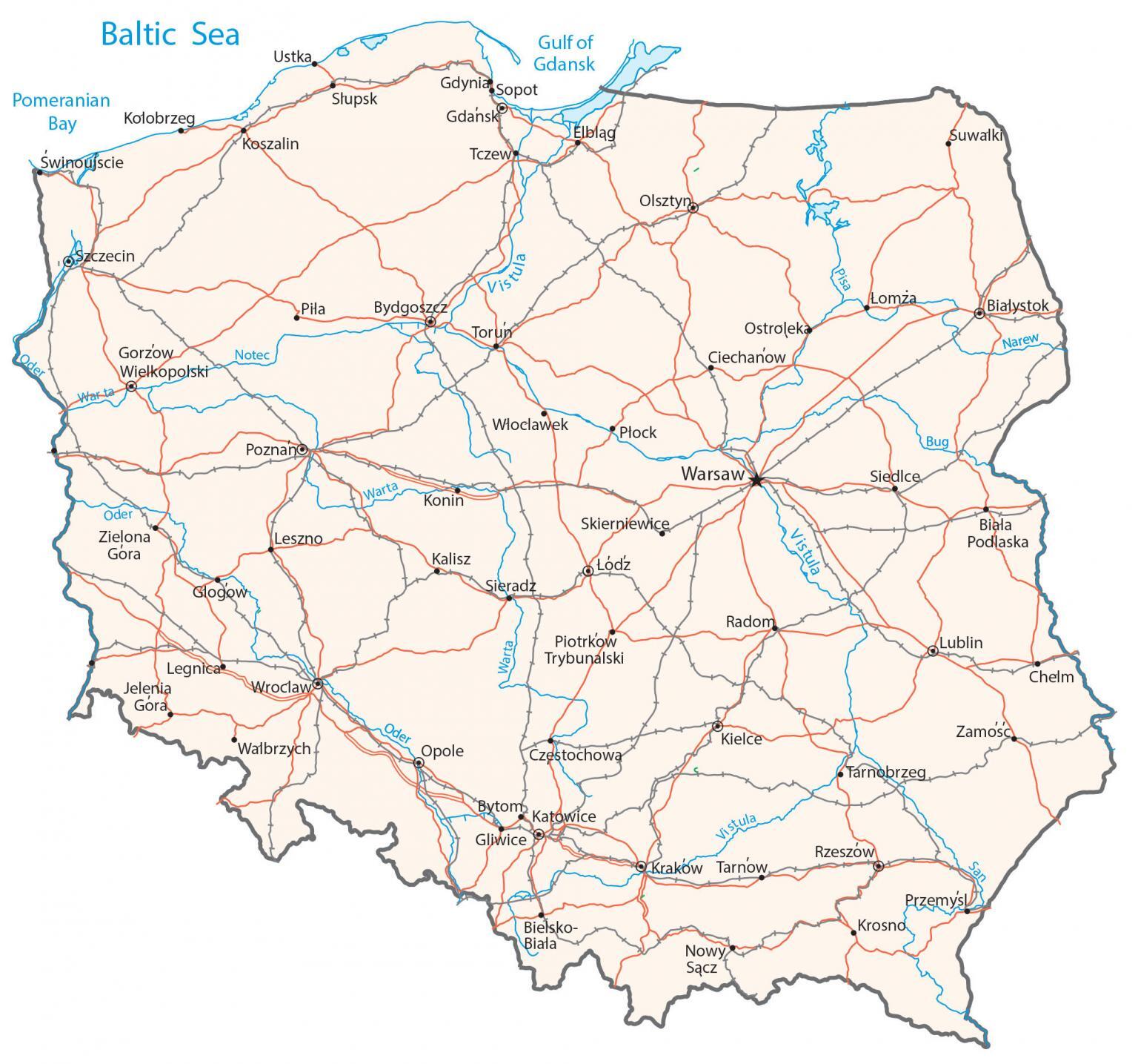 Carta geografica Polonia