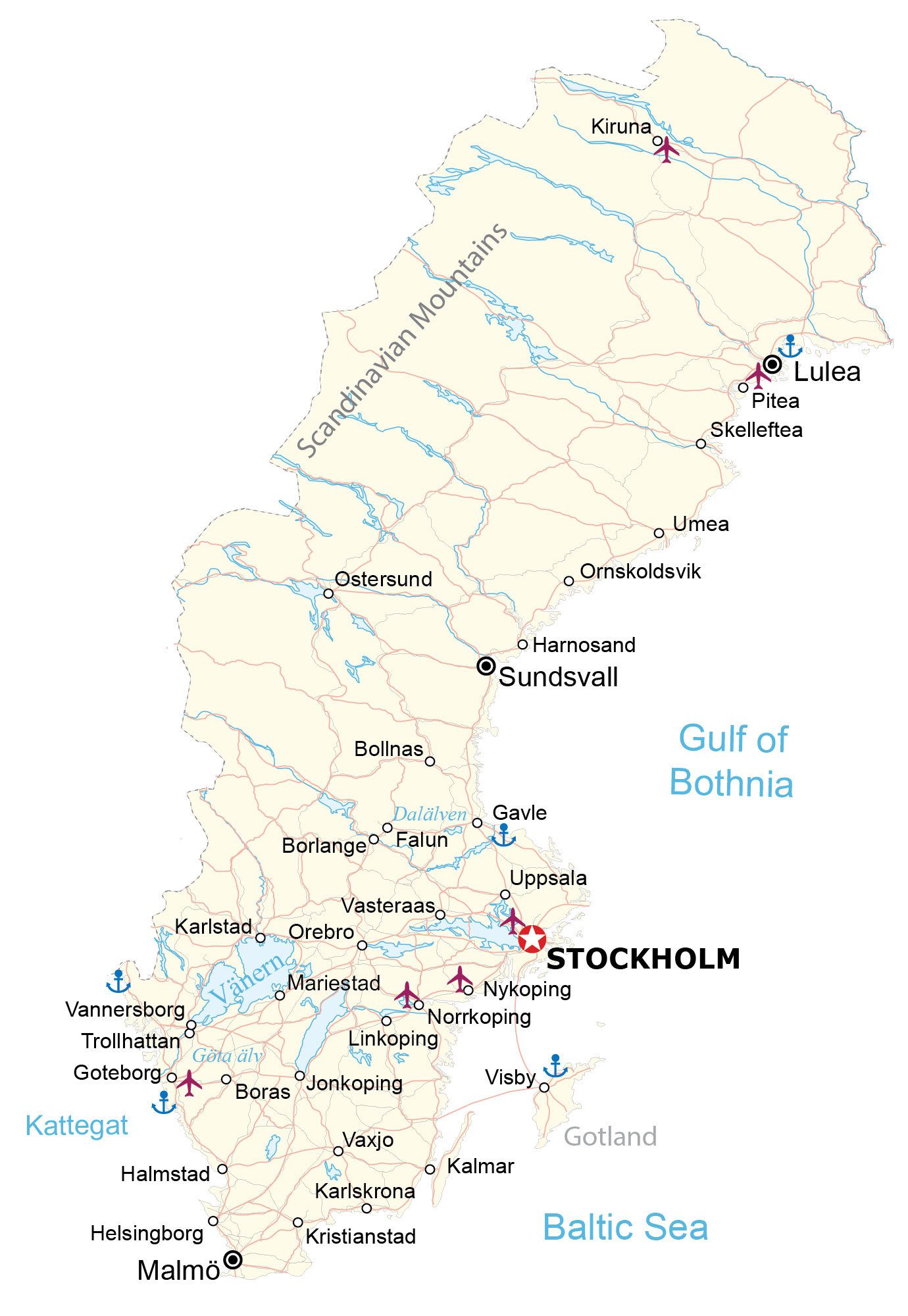 Carta geografica Svezia