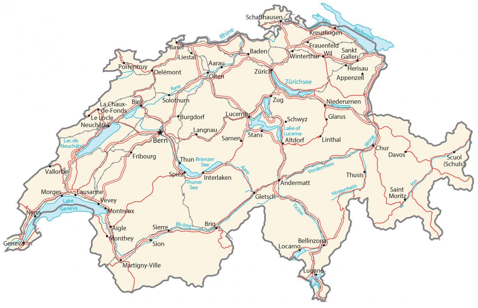 Carta geografica Svizzera